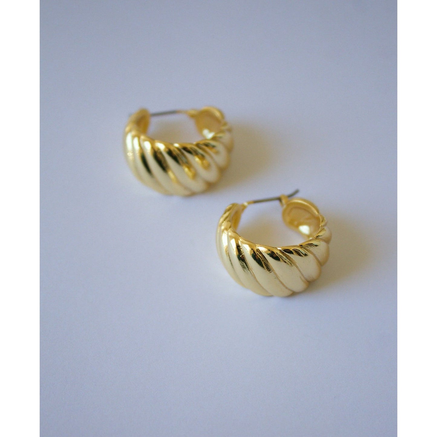 Gold Dipped Twisted Medium Hoops