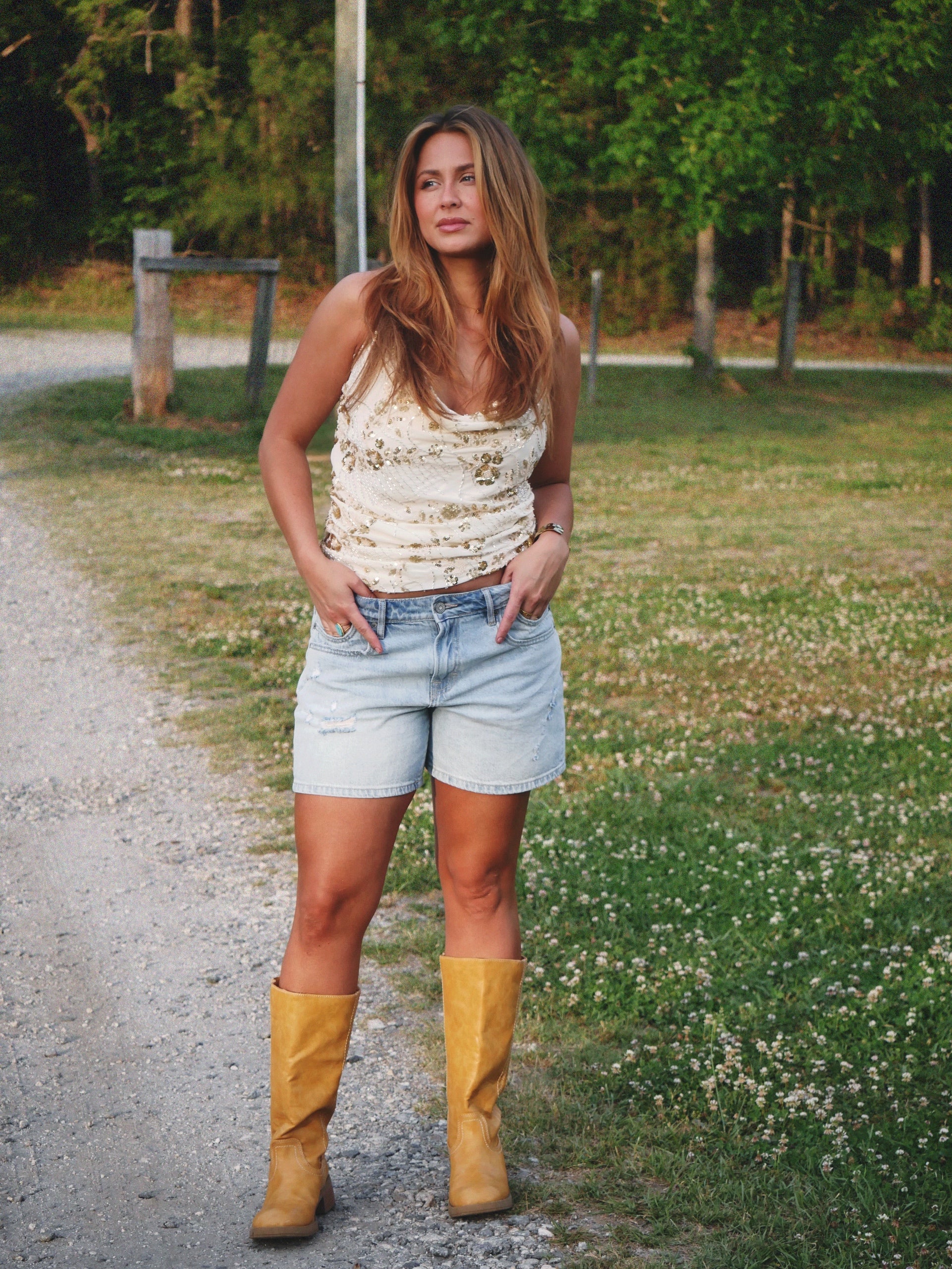 AURYA Beaded Top