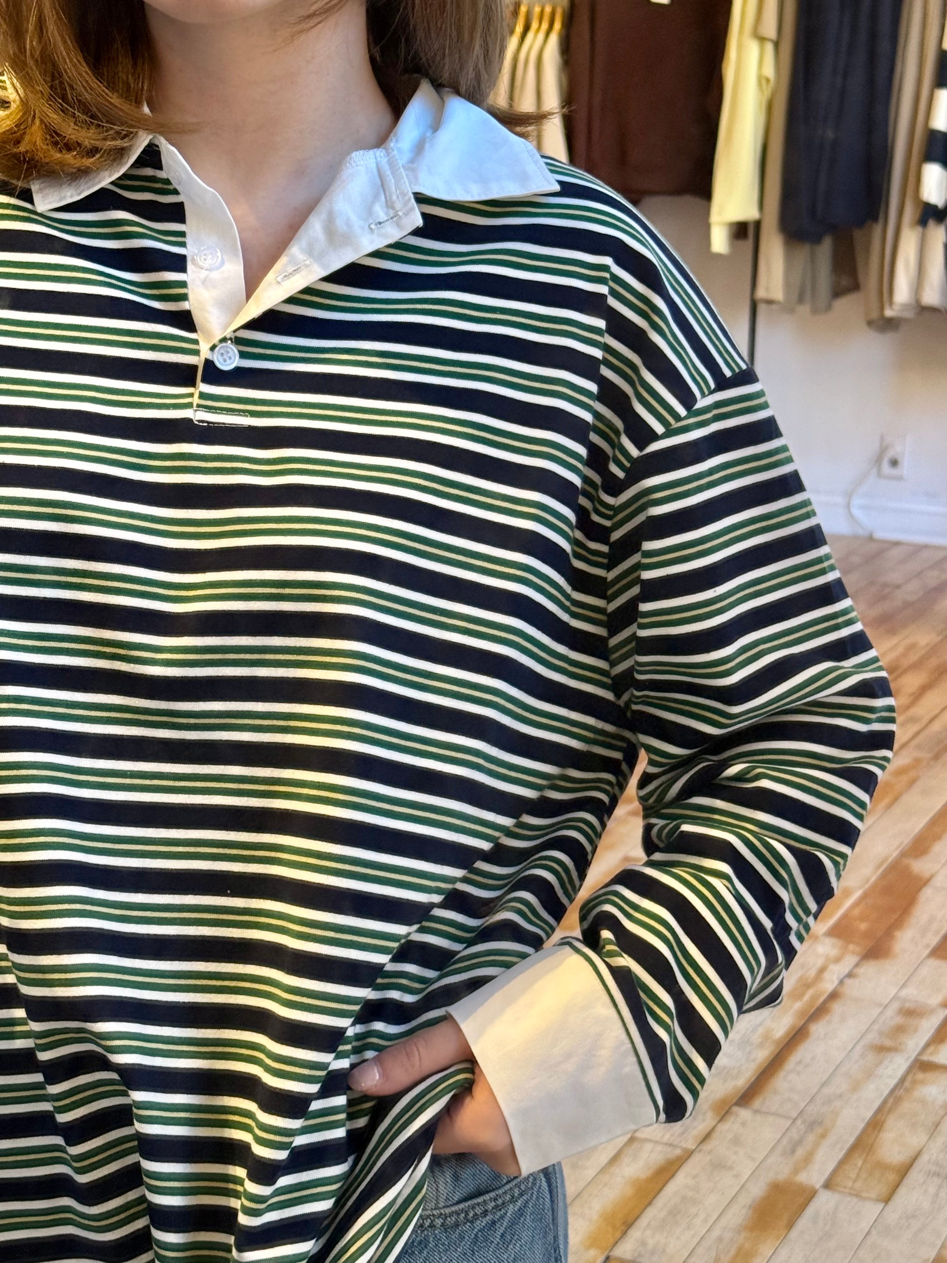 Cotton Striped Collared Shirt