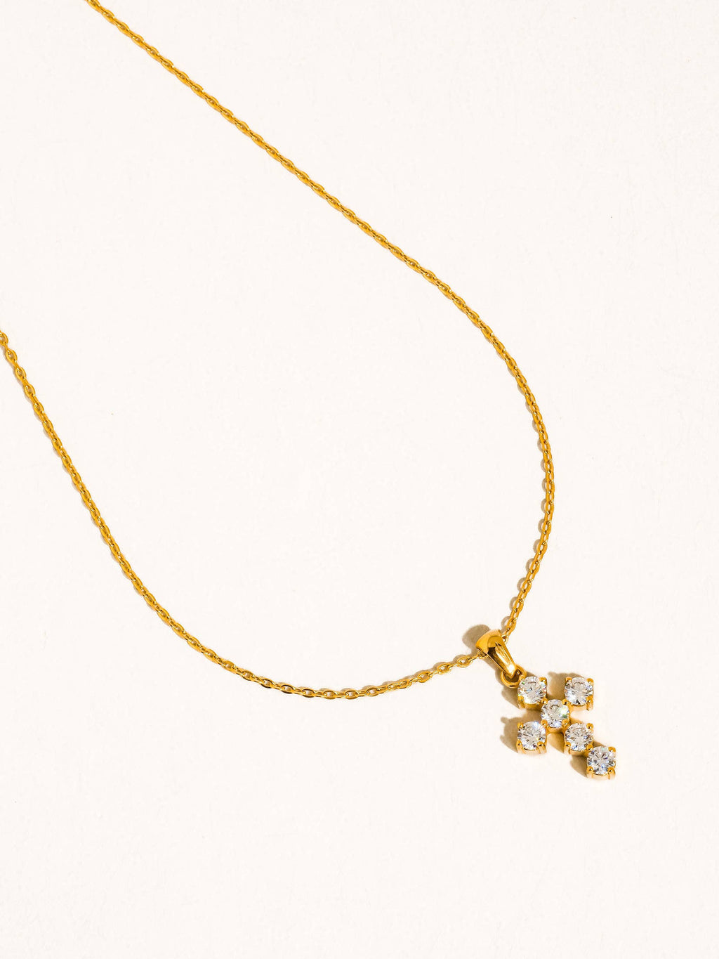 18K Gold Non-Tarnish Dainty Cross Necklace