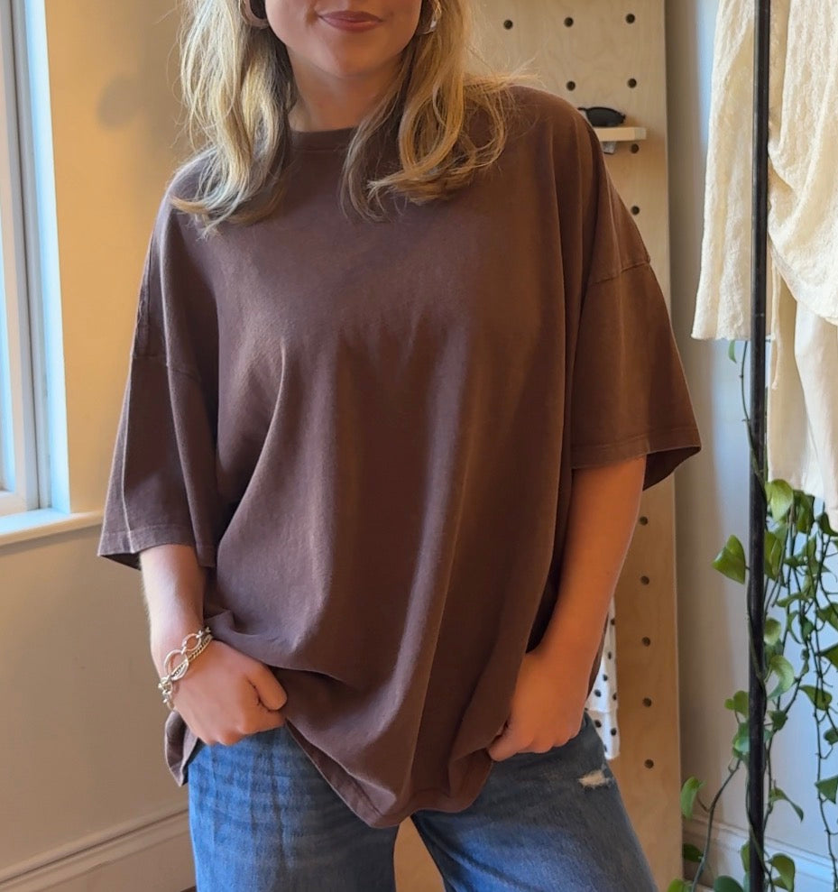Mineral Wash Oversized Crew Neck T-Shirts