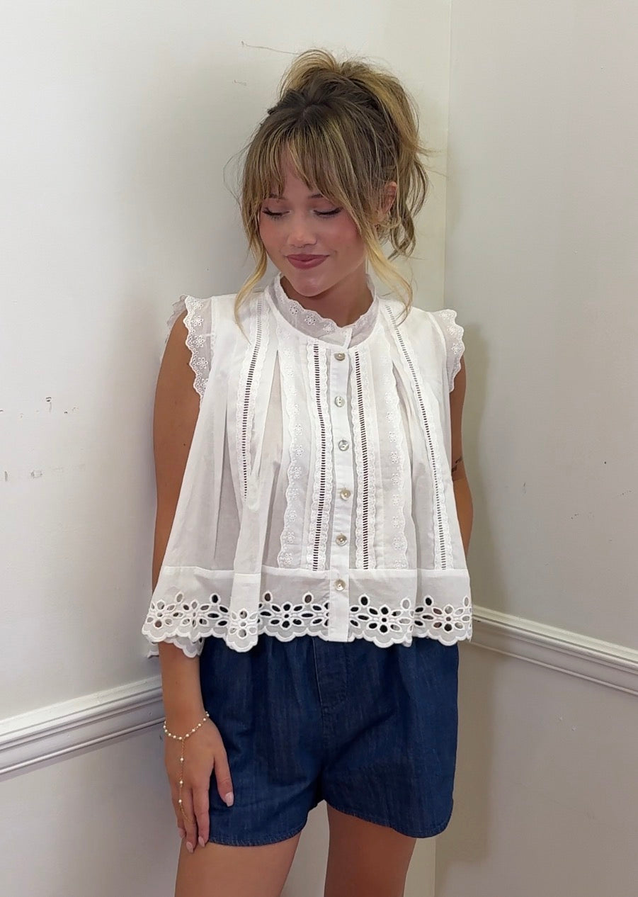 Sleeveless Cotton Blouse