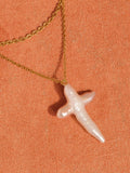Aurise 18K Gold Non-Tarnish Freshwater Pearl Cross Necklace