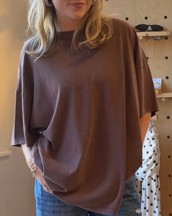 Mineral Wash Oversized Crew Neck T-Shirts