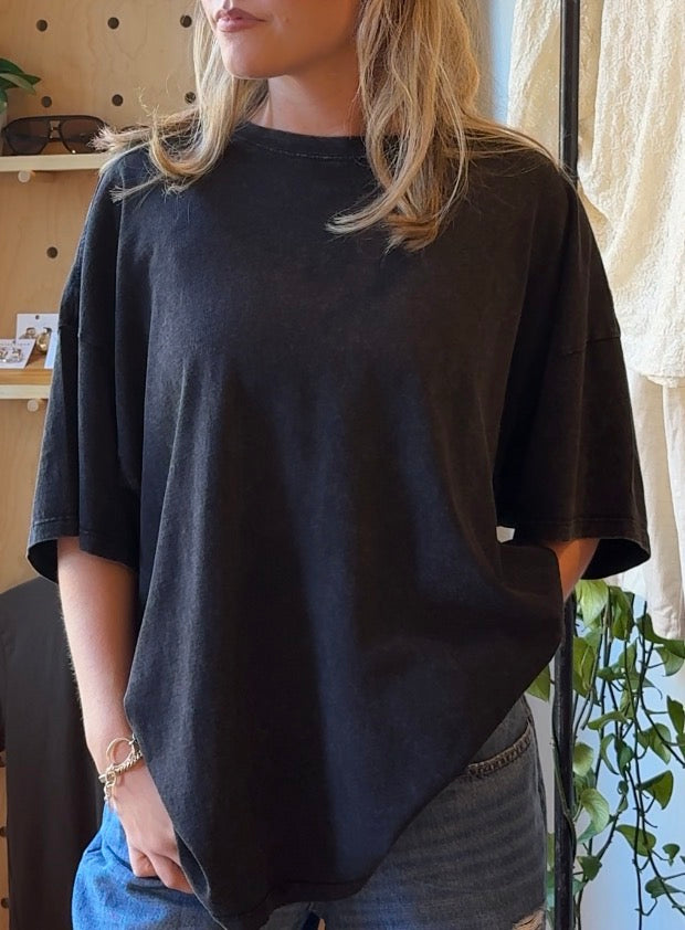 Mineral Wash Oversized Crew Neck T-Shirts
