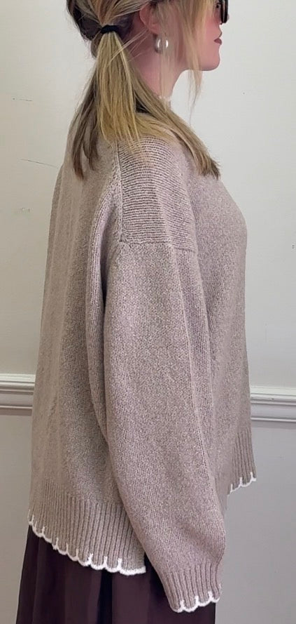 Kelli Khaki Pullover Sweater