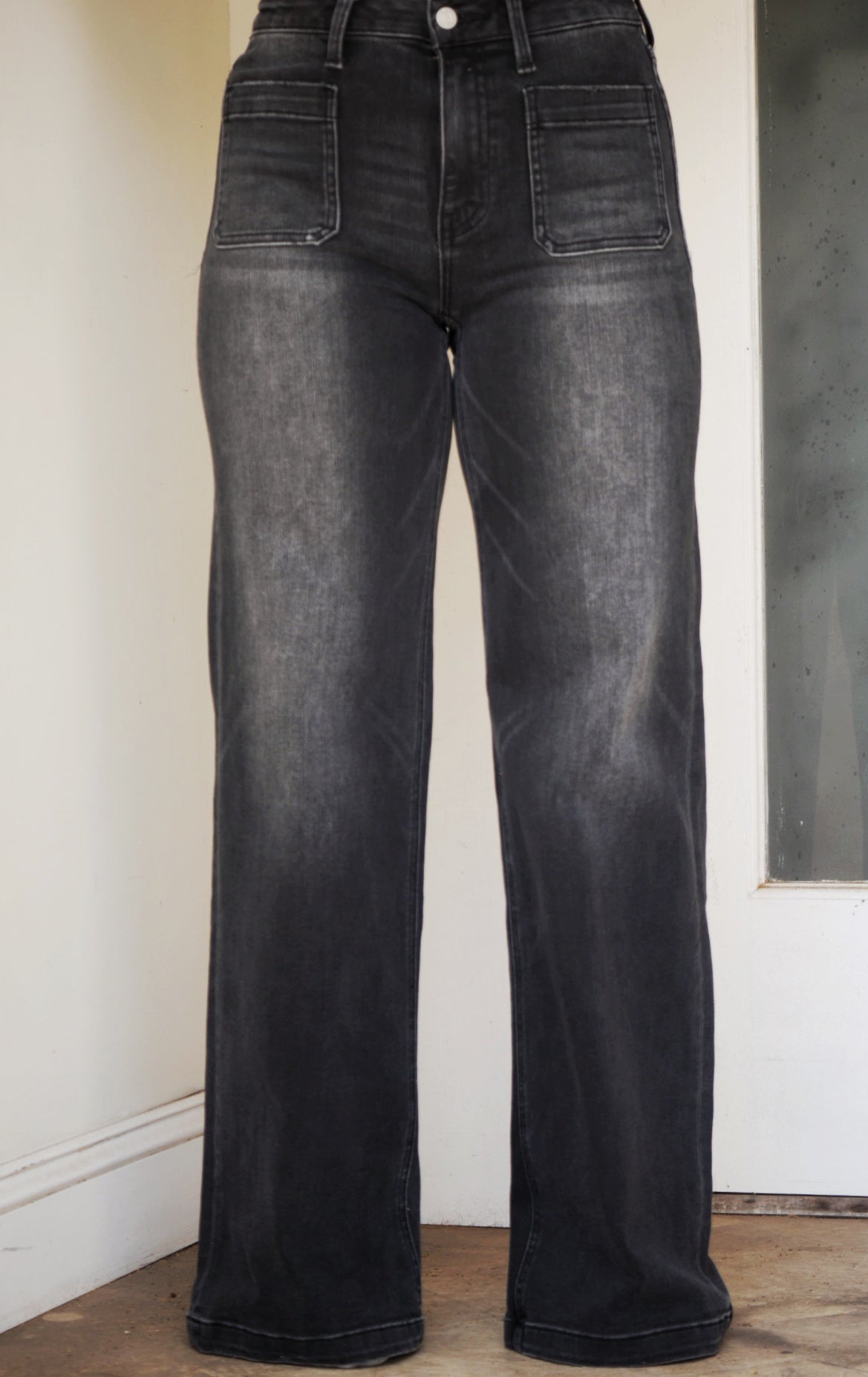Collectique Charcoal Wide Leg Denim Pants Collectique 24