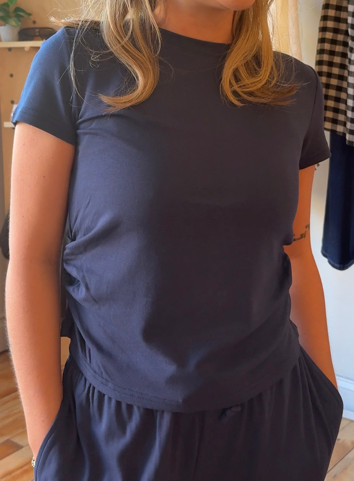 Marlow Short-Sleeve Ruched Two-Piece Set