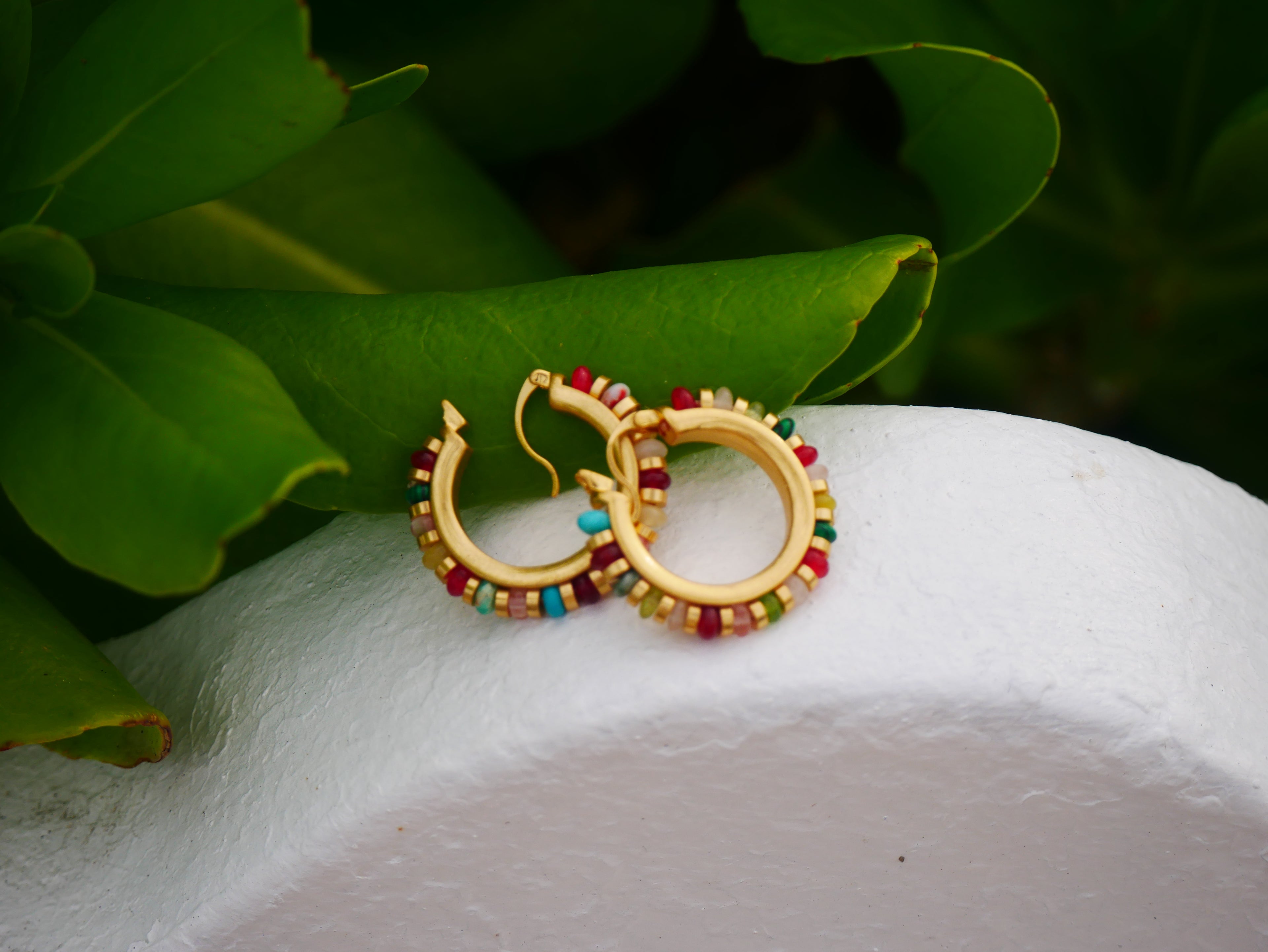 18k Colorful Earrings