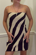 Abstract Animal Print Tube Mini Knit Dress