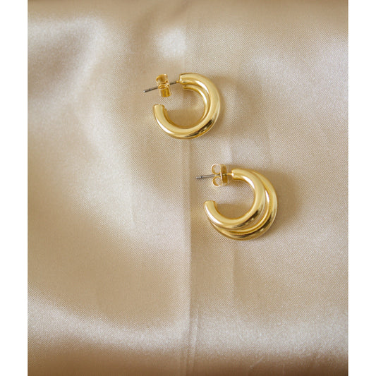 Gold Dipped Double Hoops