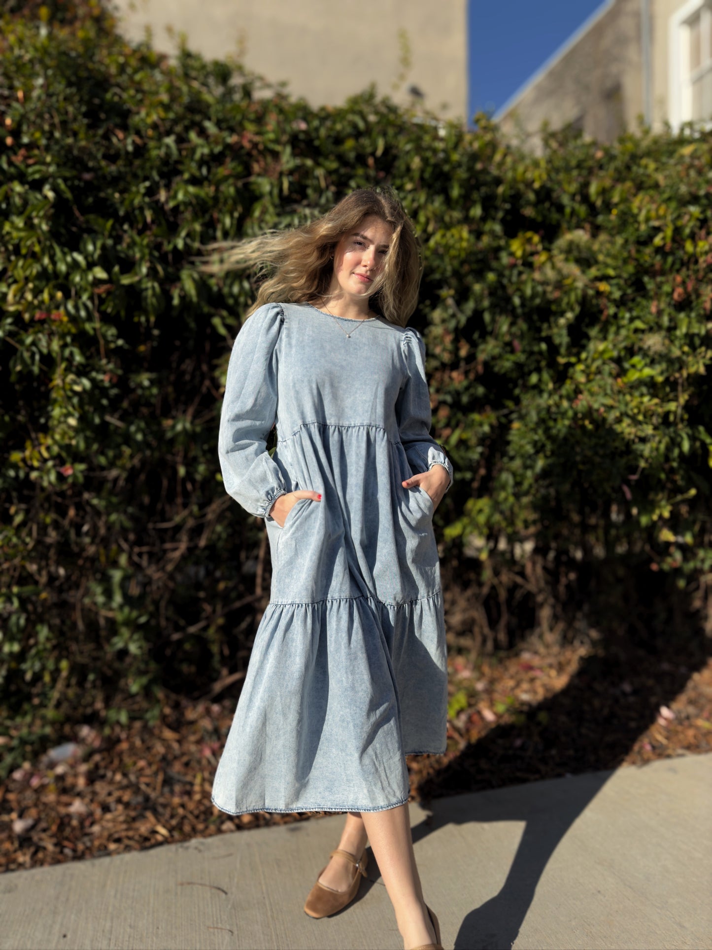 Long Sleeve Denim Dress