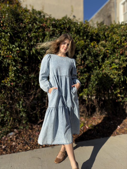 Long Sleeve Denim Dress