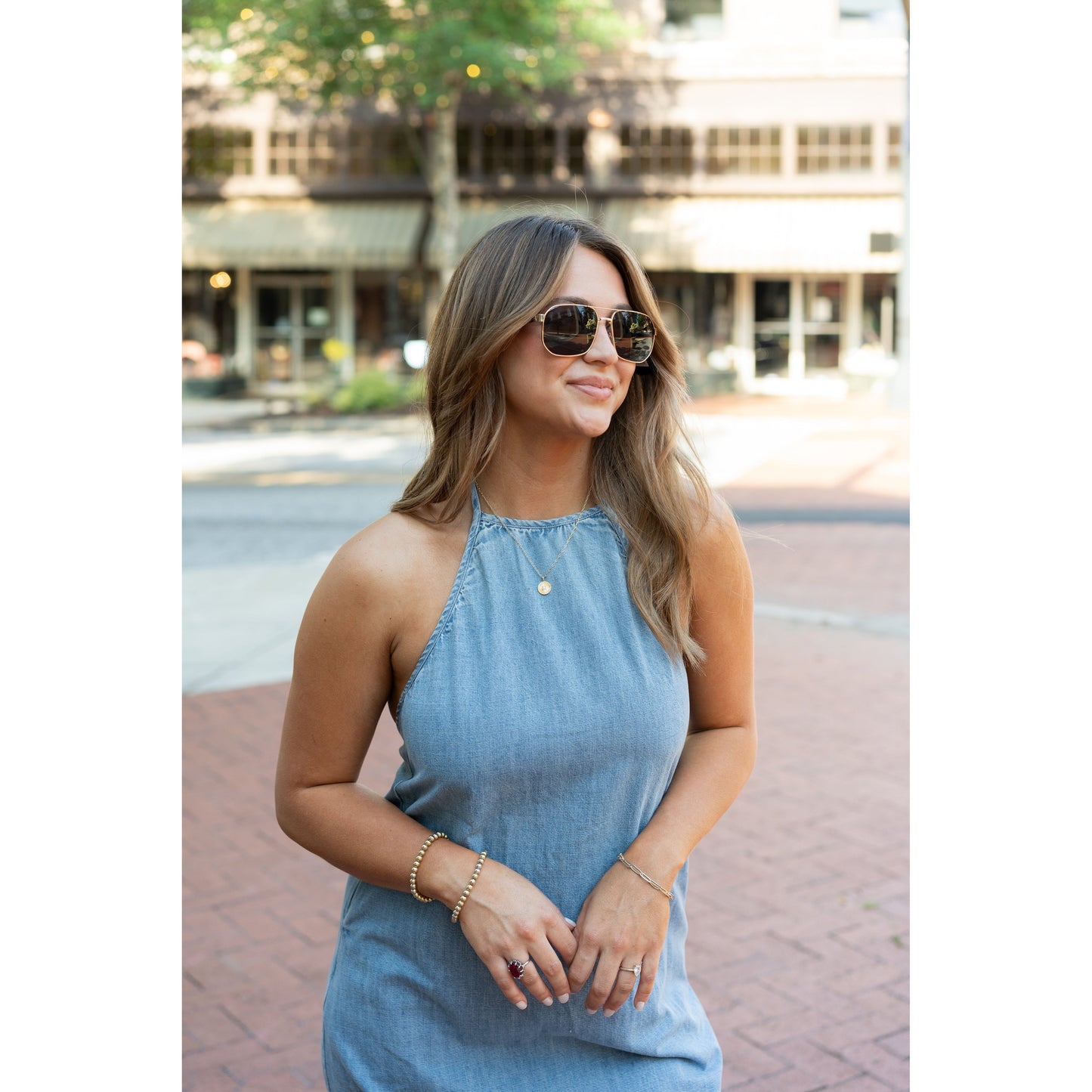 Low Back Denim Dress