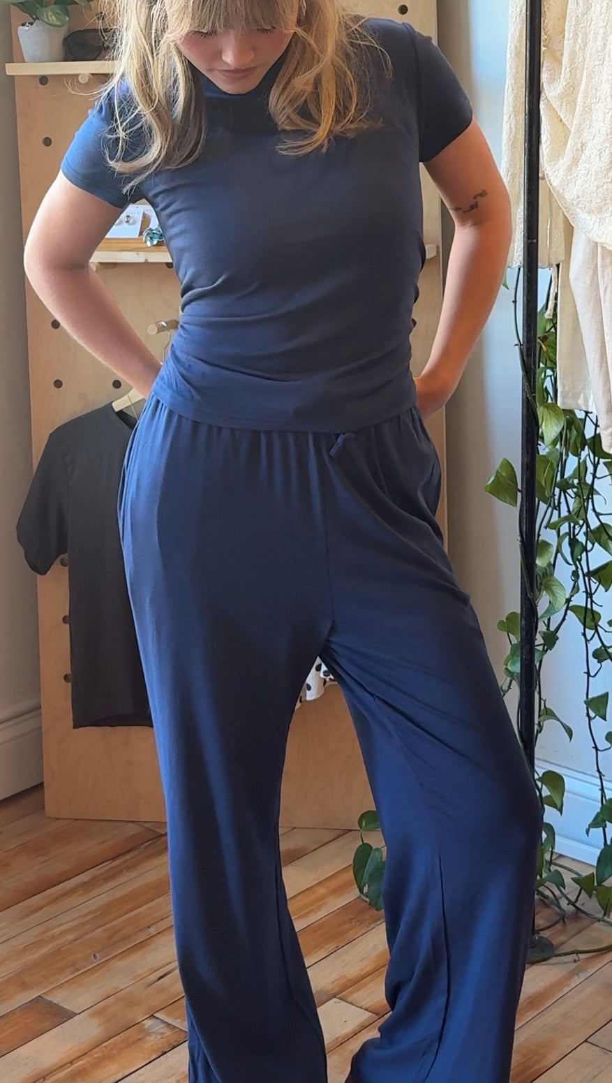Marlow Short-Sleeve Ruched Two-Piece Set