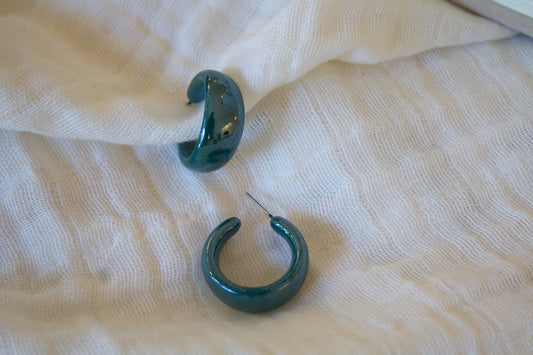 Teal Metallic Hoops