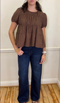 SUPER HIGH RISE FULL LENGTH DARK WASH WIDE JEANS T6937