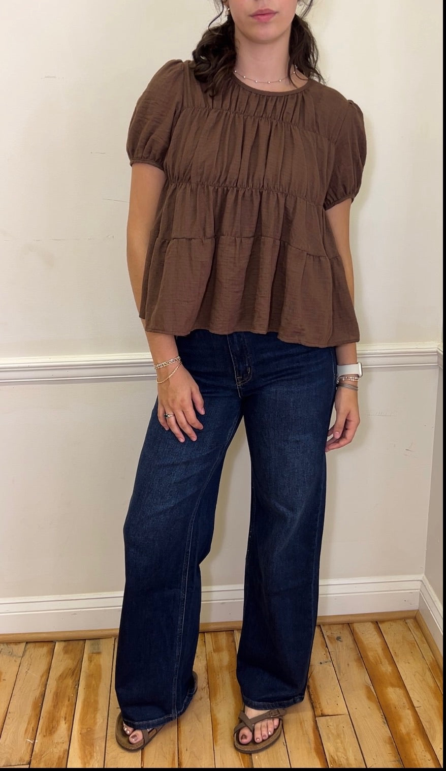 SUPER HIGH RISE FULL LENGTH DARK WASH WIDE JEANS T6937