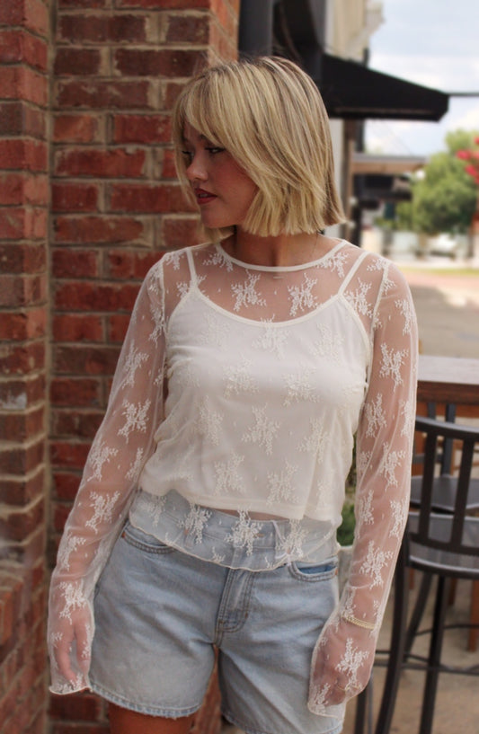 Mesh Floral Top