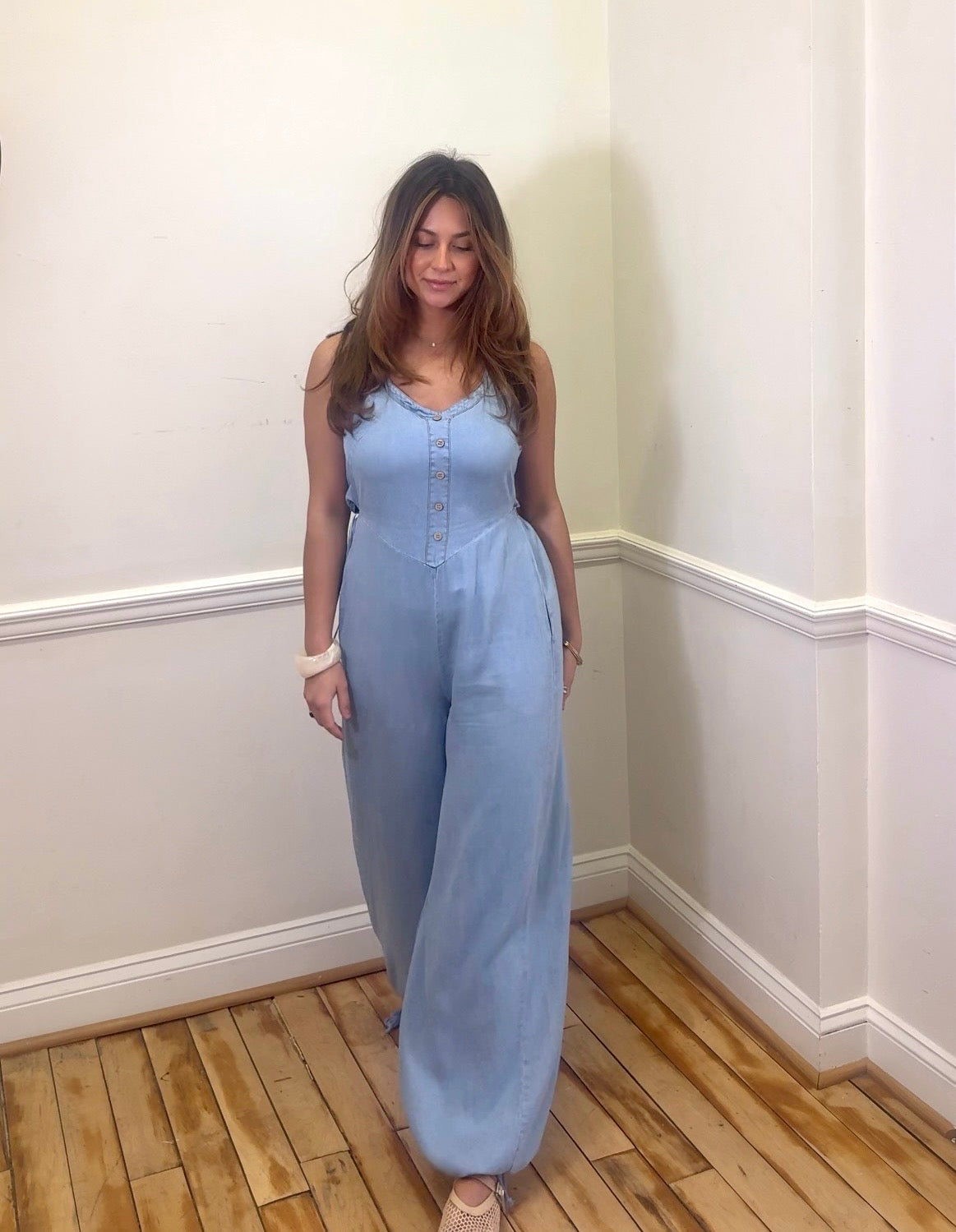 Mabel Soft Denim Romper