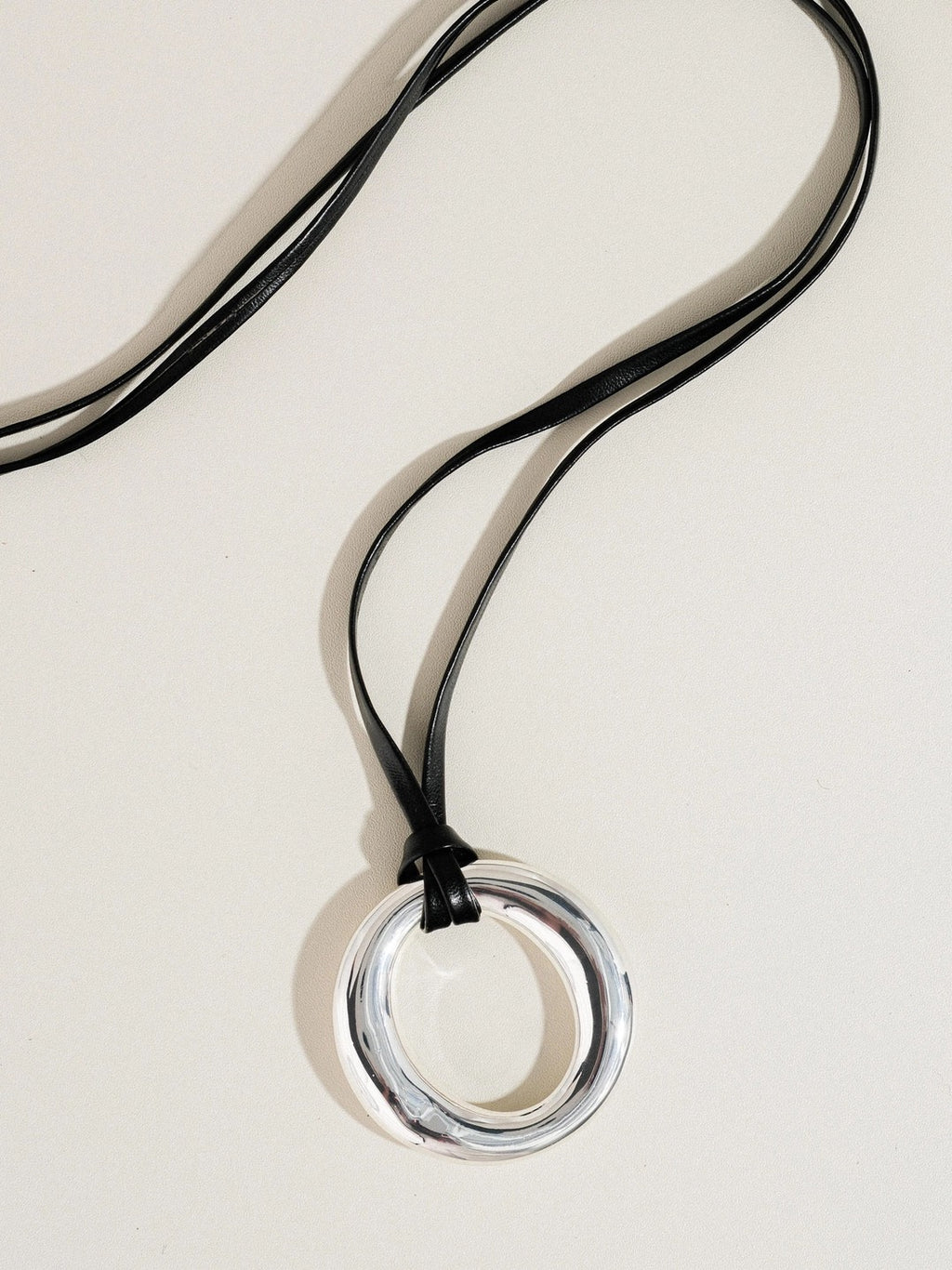 Collectique O-Ring Pendant with Leather Strap Necklace Collectique Default Title