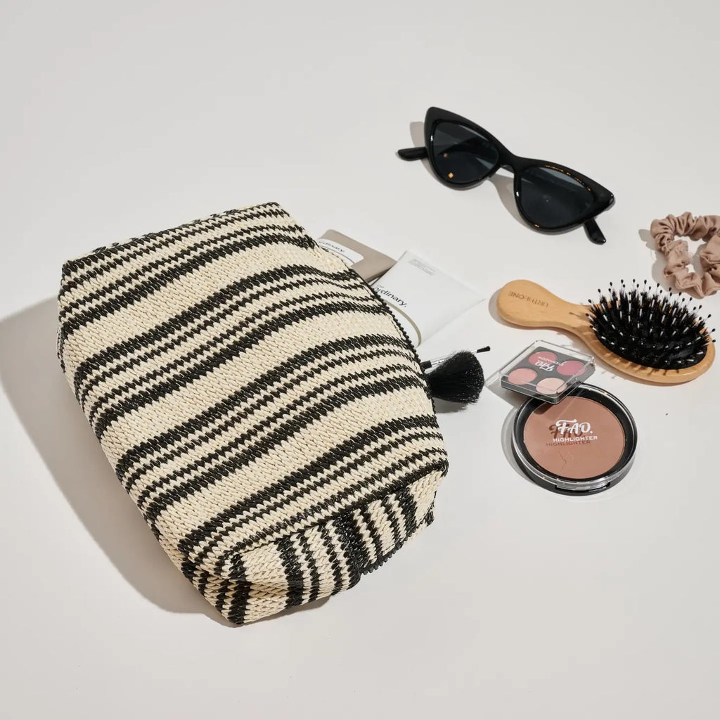 Collectique ZELLA STRIPED COSMETIC POUCH Bags Collectique Default Title