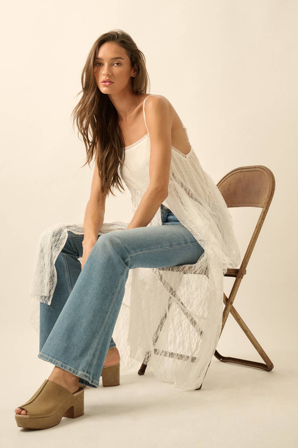 Collectique Vienna Flowy Tank Top Promesa USA M / Cream Collectique M / Cream Promesa USA Top Vienna Flowy Tank