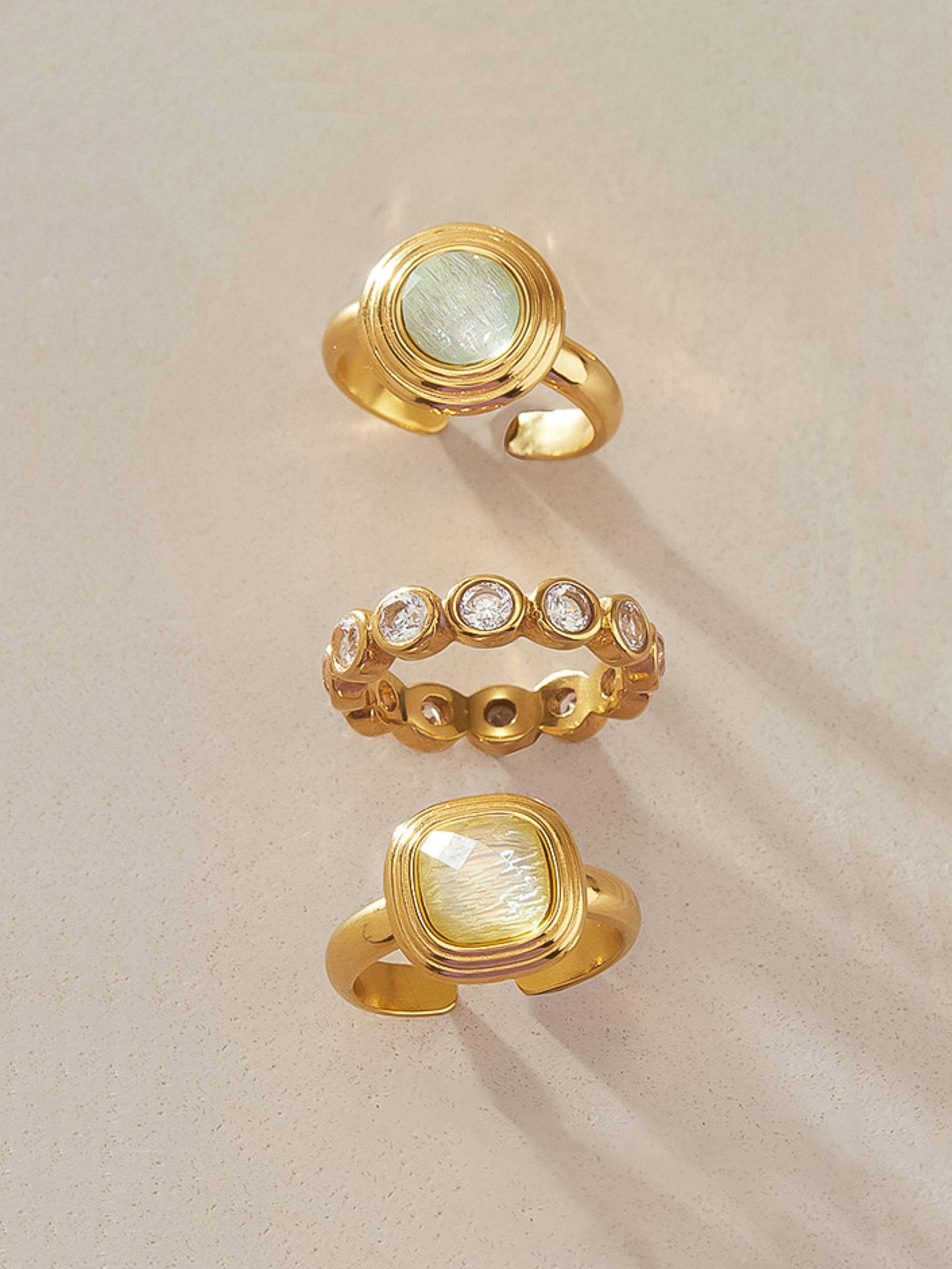 Lenna 18K Gold Non-Tarnish Bezel CZ Eternity Ring