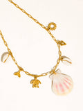 Ibiza 18K Gold Non-Tarnish Seashell Charm Necklace