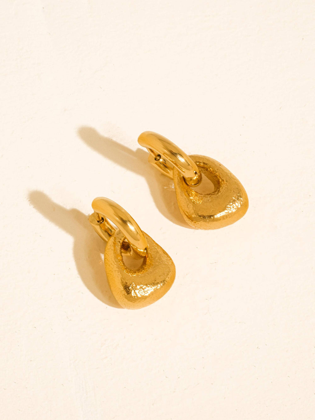 Amoret 18K Gold Non-Tarnish Modern Textured Earrings