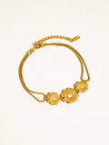 Camellia 18K Gold Non-Tarnish CZ Flower Chain Bracelet