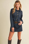 DENIM LONG SLEEVE DRESS