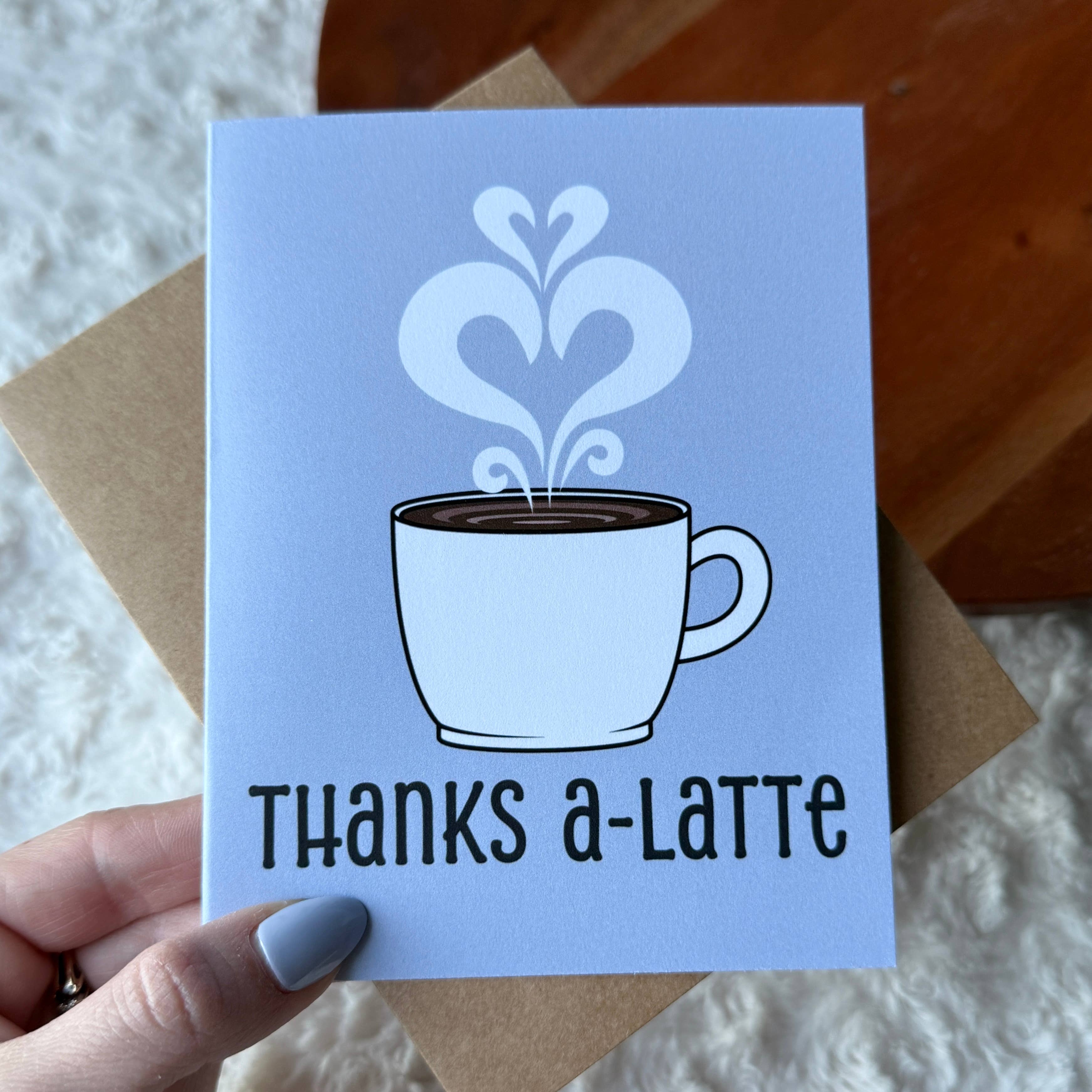 "Thanks a-latte" Coffee Pun Appreciation Card