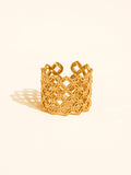 Alizée 18K Gold Non-Tarnish Lattice Statement Ring