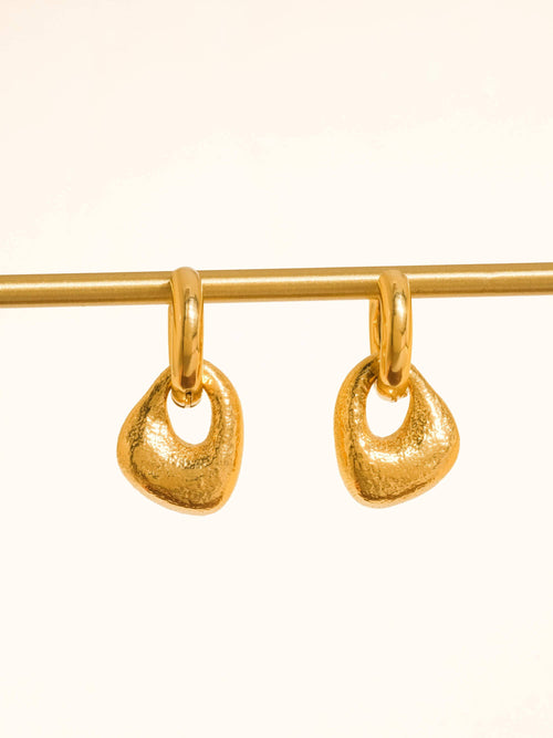 Amoret 18K Gold Non-Tarnish Modern Textured Earrings