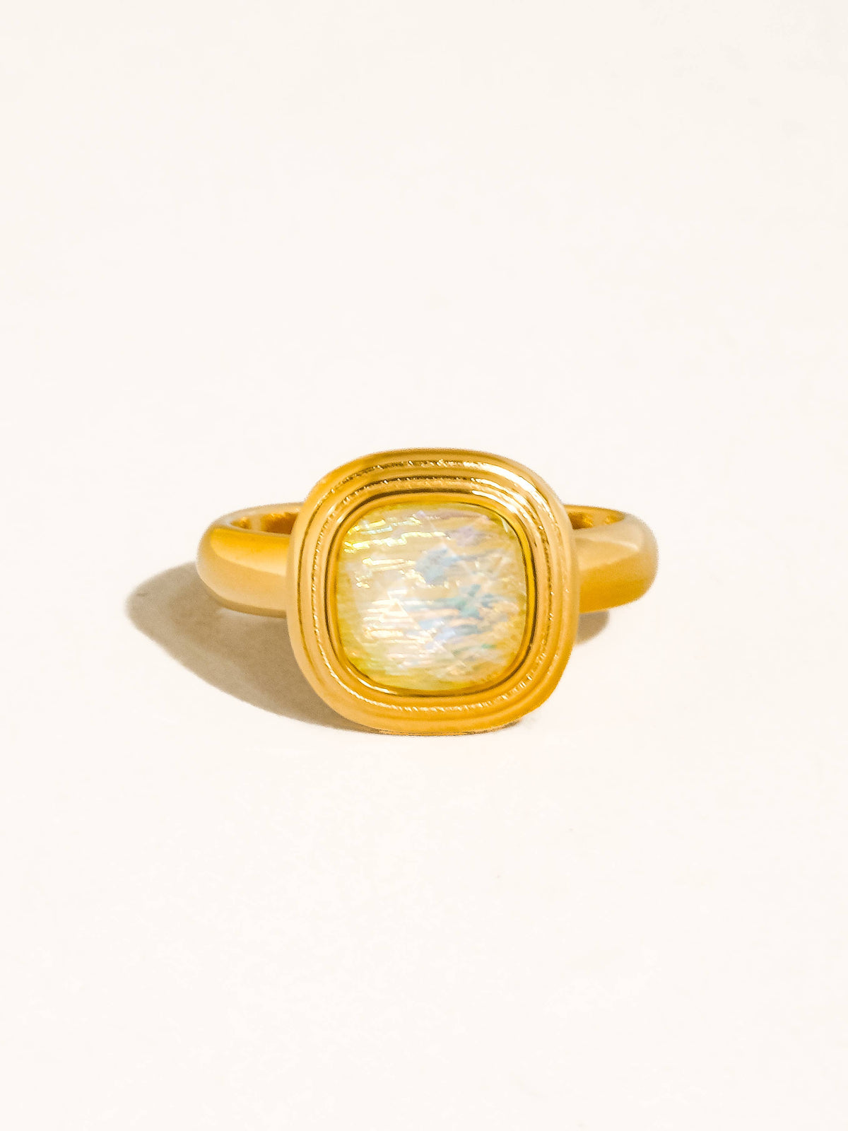 Eliza 18K Gold Non-Tarnish Vintage Square Ring