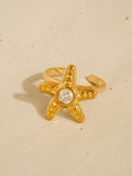 Marin 18K Gold Non-Tarnish Starfish CZ Statement Ring