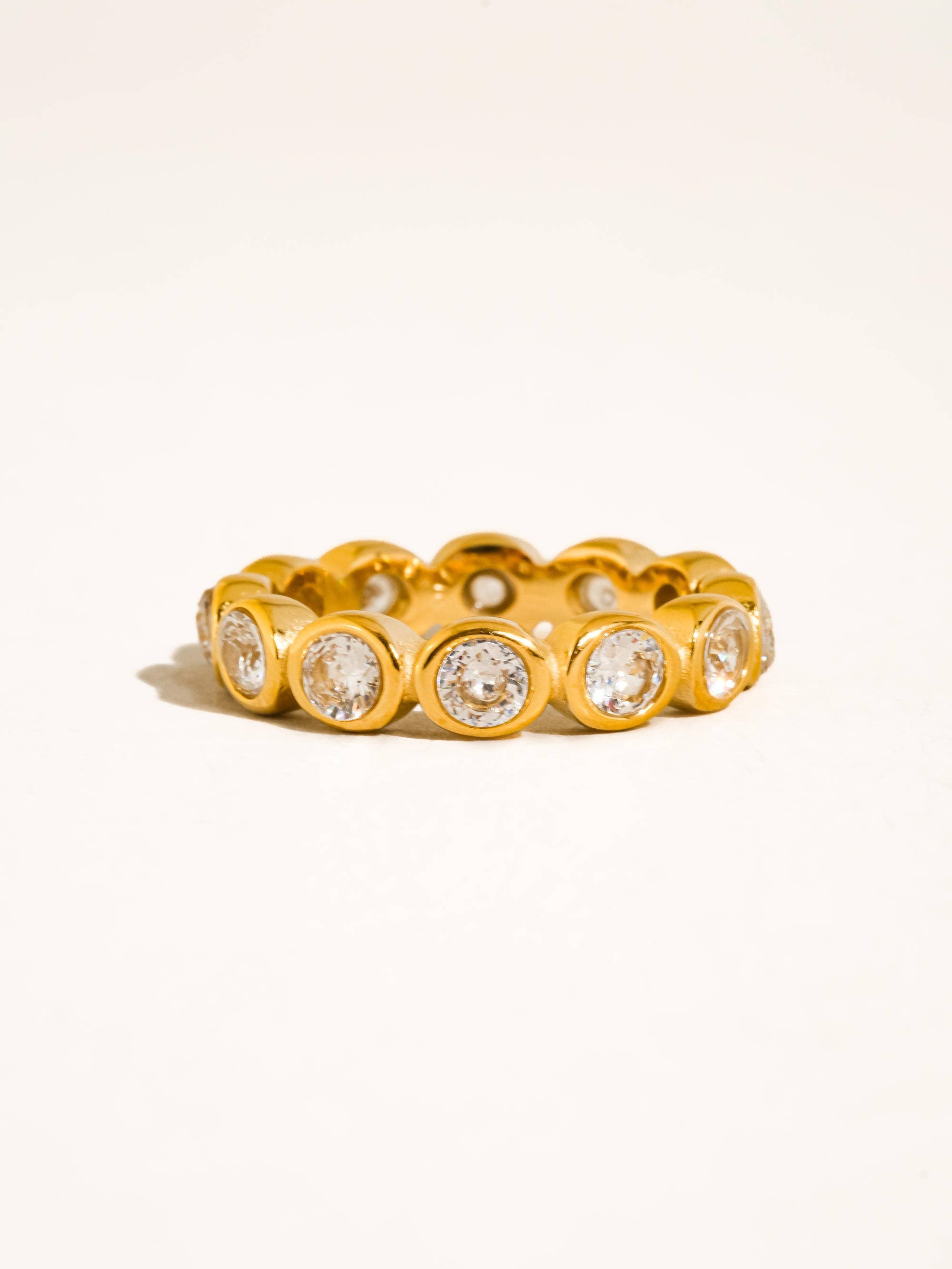 Lenna 18K Gold Non-Tarnish Bezel CZ Eternity Ring