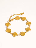 Citrina 18K Gold Non-Tarnish Seashell Charm Chain Bracelet