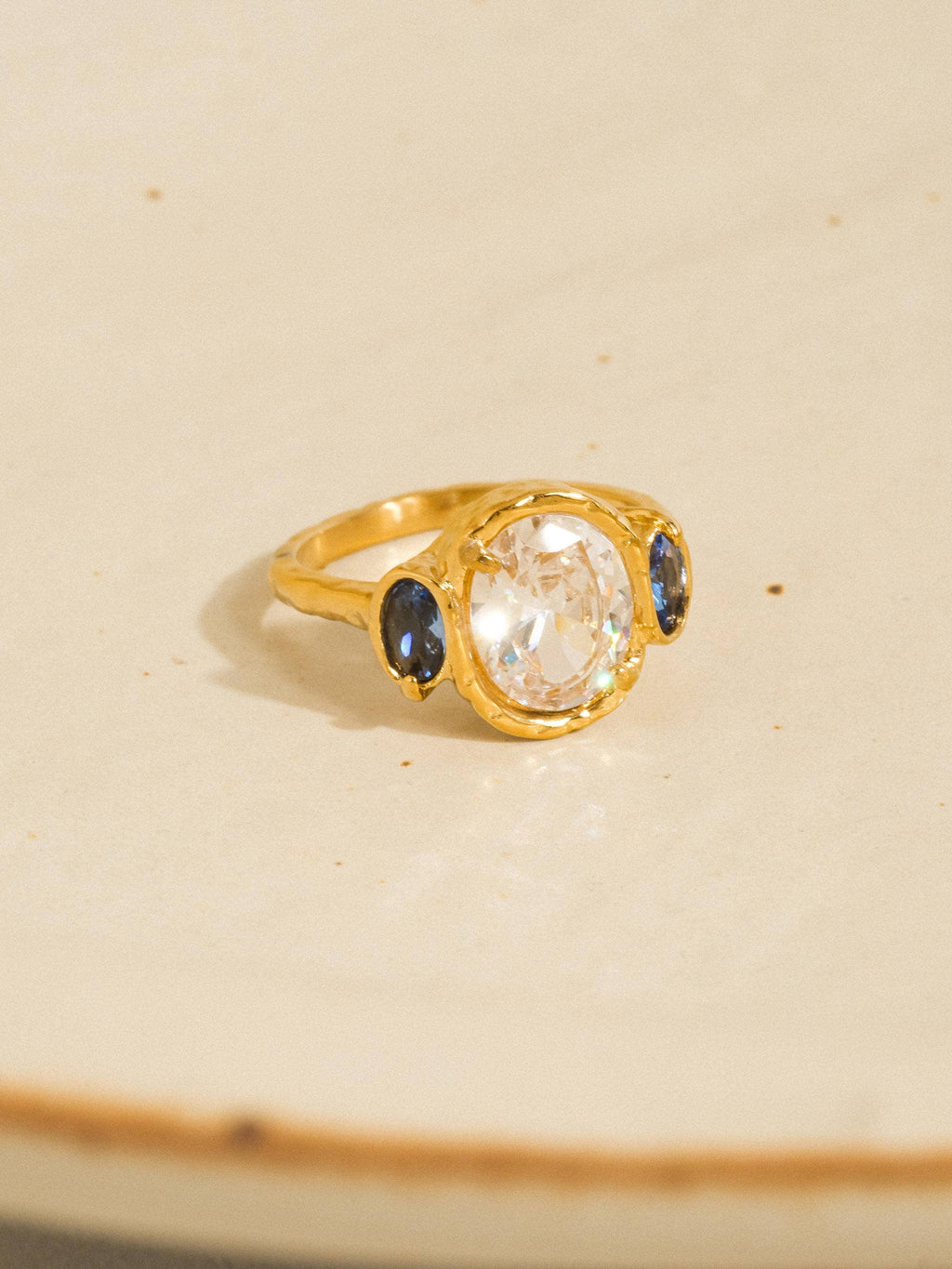 Chamonix 18K Gold Non-Tarnish Vintage Statement Trio Ring