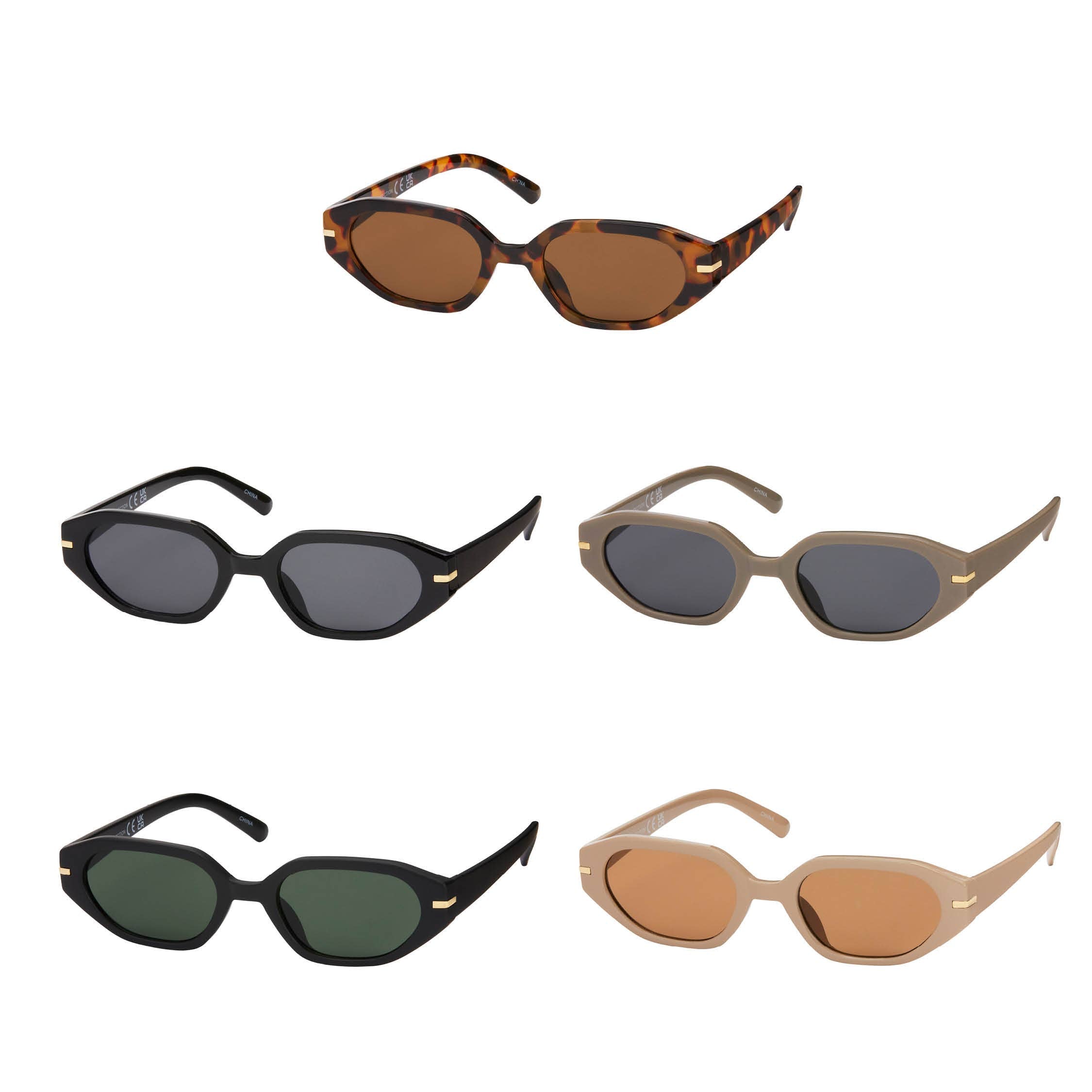1151 - NEW - Rose Rectangle Vintage Sunglasses