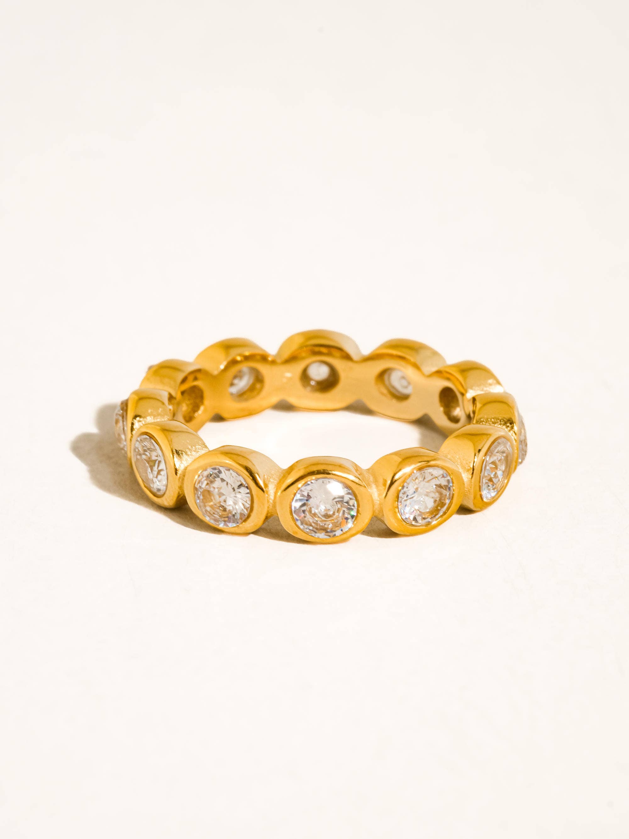 Lenna 18K Gold Non-Tarnish Bezel CZ Eternity Ring