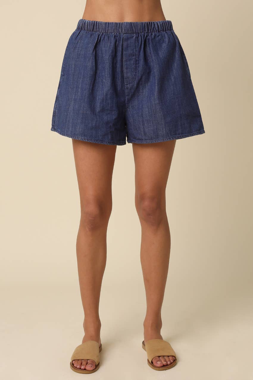 Jamya Denim Elastic Shorts