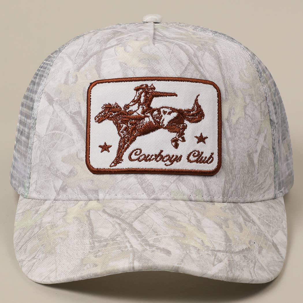 Cowboy and Horse Embroidery Patch Mesh Cap