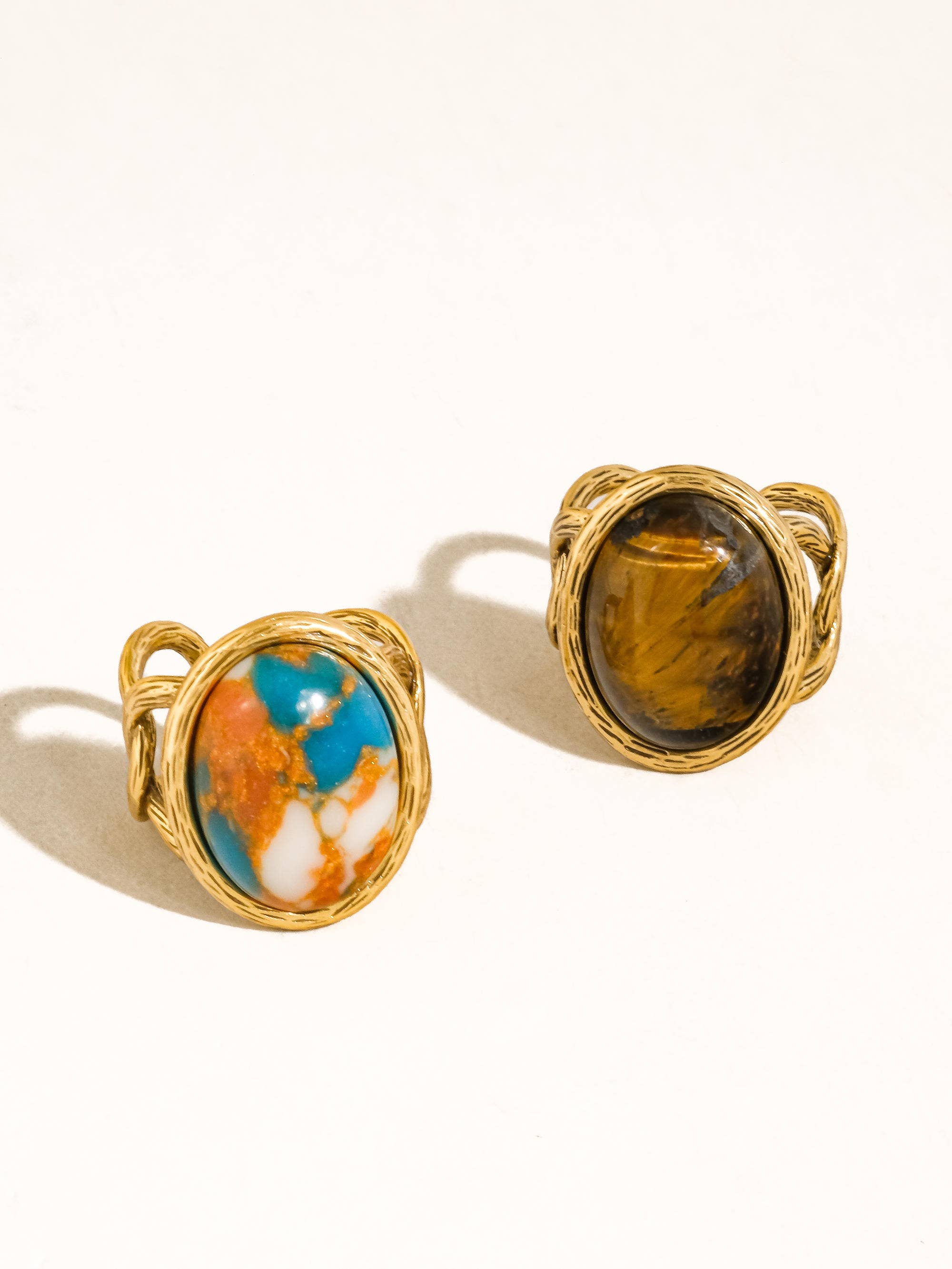 Saison 18K Gold Vintage Multicolor Stone Statement Ring